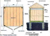 Сарайчик с шатровой крышей.