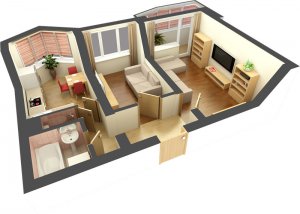 Дизайн двухкомнатной квартиры