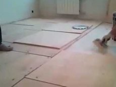 Монтаж фанеры на бетонный пол