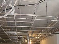 Монтаж подвесного потолка и вентиляция