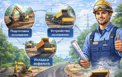 Как проходит укладка асфальта