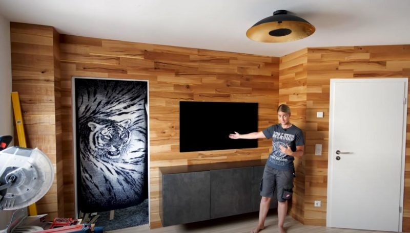 Как красиво оформить стену под телевизор